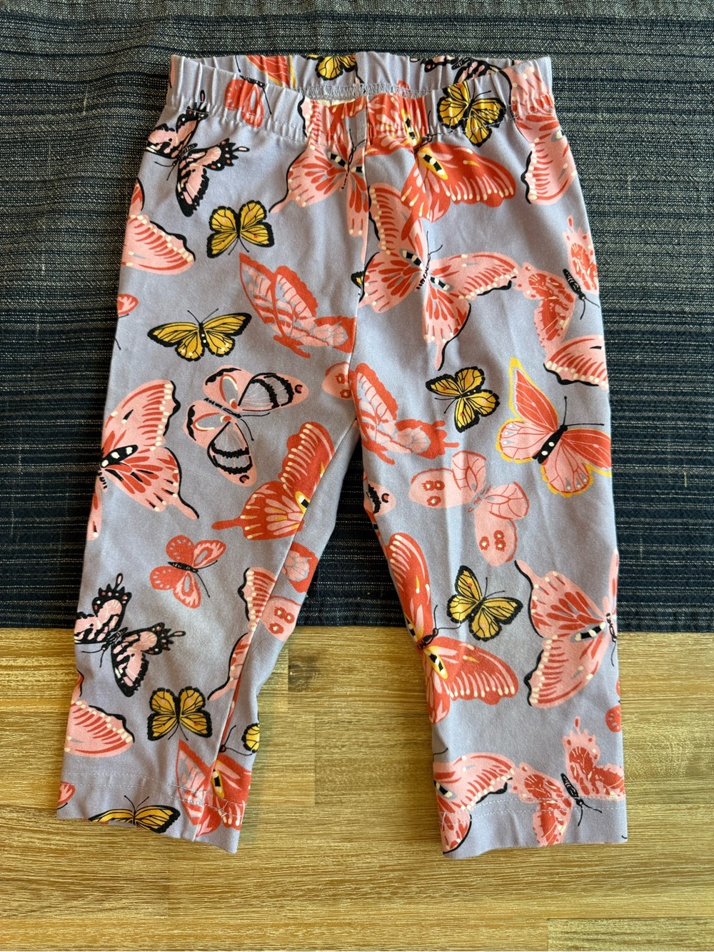 Hanna Andersson Size 4 Girls Leggings Butterfly Print Purple Pink Cotton